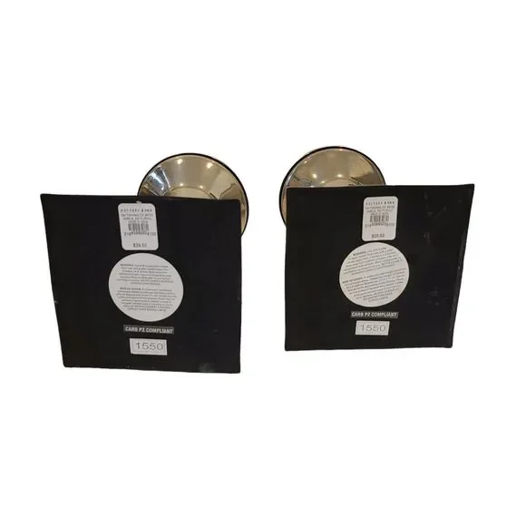 Set Of 2 Pottery Barn Amelia Pillar Taper Candle Holder‎ Chrome Glass Square - Picture 3 of 4